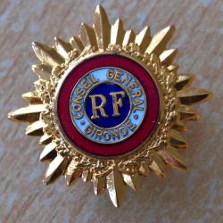 Boutonni&egrave;re, broche de revers du Conseil G&eacute;n&eacute;ral de la Gironde