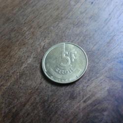 monnaie belgique 5FR  1986