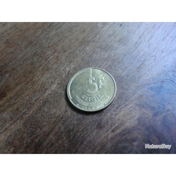 monnaie belgique 5FR  1986