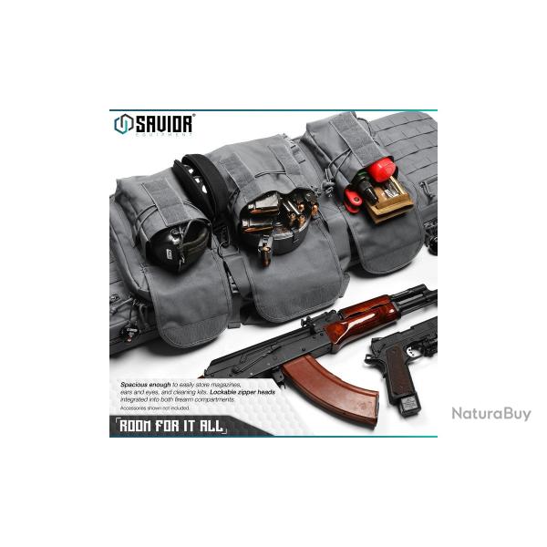 Savior - Housse American Classic Double 36" Grise  - RB-3612DG-V1-GS