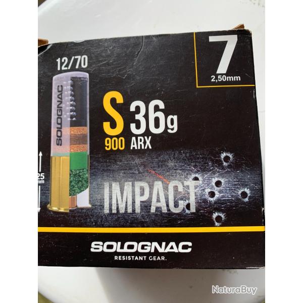 LOT DE 200 CARTOUCHES 12/70 36 G S900 arx