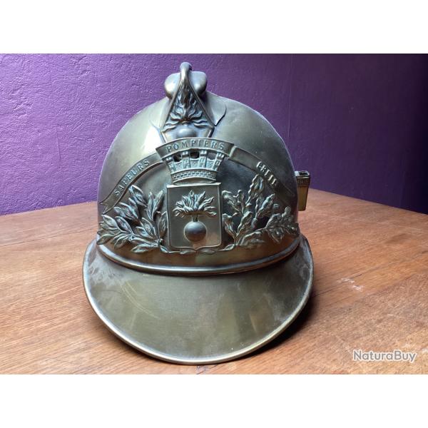 Casque de sapeurs pompiers ville de Creil fin XIX�me