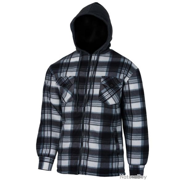 Chemise Treeland Sherpa Polaire Grise Blanc