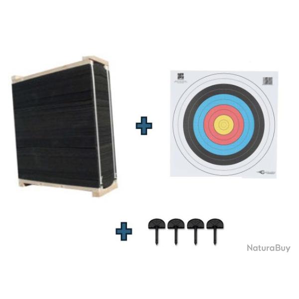 Cible Target Tech 90x90x30 + 2 Blasons & 4 Clous Offerts Tir � l'Arc 90x90x30cm