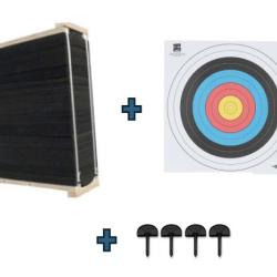 Cible Target Tech 90x90x30 + 2 Blasons & 4 Clous Offerts Tir &agrave; l'Arc 80x80cm