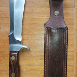 Couteau de chasse Puma 12 6390 - manche jaracanda - &Eacute;tui artisanal cuir