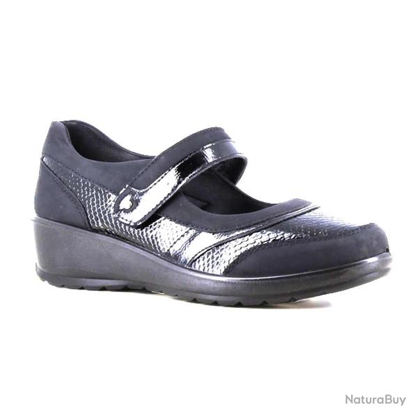 Ballerines compens�es noires pour femme en synth�tique - Style �l�gant et confortable 37