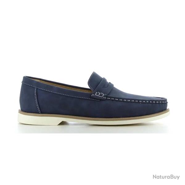 Mocassins Homme en Synth�tique Bleu Marine - Tige Basse 45