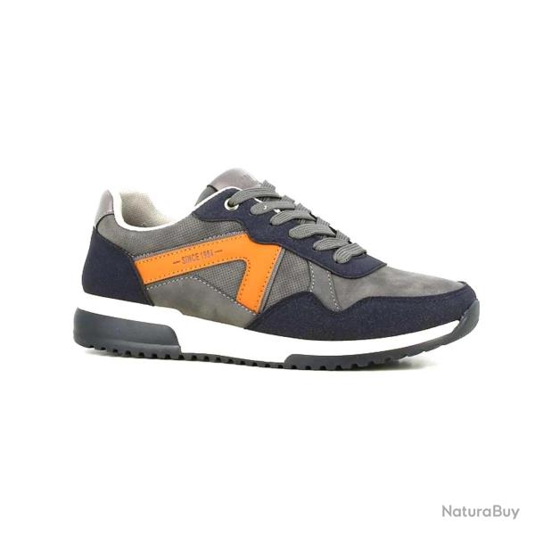 Baskets Homme Gris et Noir en Synth�tique - Tige Basse 44