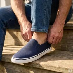 Chaussures souples homme en textile bleu marine - Tige basse 40