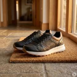 Baskets Homme Noir et Marron en Synth&eacute;tique - Tige Basse 42