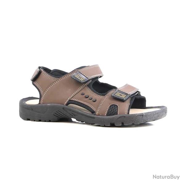 Sandales Homme Marron � Scratchs en Synth�tique - Confort et Pratique 45