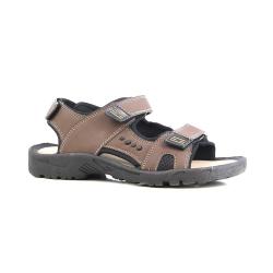 Sandales Homme Marron &agrave; Scratchs en Synth&eacute;tique - Confort et Pratique 43