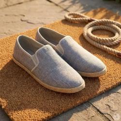 Chaussures Toile Homme Gris - Style D&eacute;contract&eacute; Basse 44
