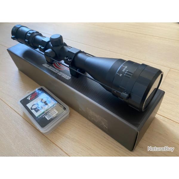LUNETTE DE TIR 6-24X50 AIR FORCE OPTICS AO + colliers 30mm hats pour rail de 21mm