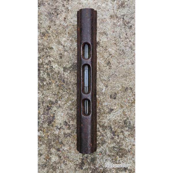 Ancien mini niveau � bulle en m�tal - outil ancien de ma�on / menuisier - 3 fioles - vintage