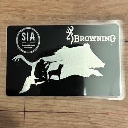 Carte SIA Browning chasseur ou tir sportif protection plastifi&eacute; personnalisation au choix 22