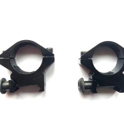 Colliers de montage lunette NON REHAUSSE &Oslash;25.4mm / rail 20mm weaver et picatinny