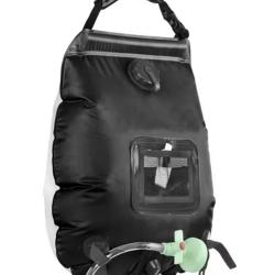 Sac de Douche Solaire Camping 20L Portable avec Pommeau Douche Bivouac Randonn&eacute;e Noir