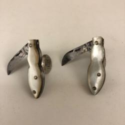 Petit couteau pliant en forme de Boutons de manchette en nacre