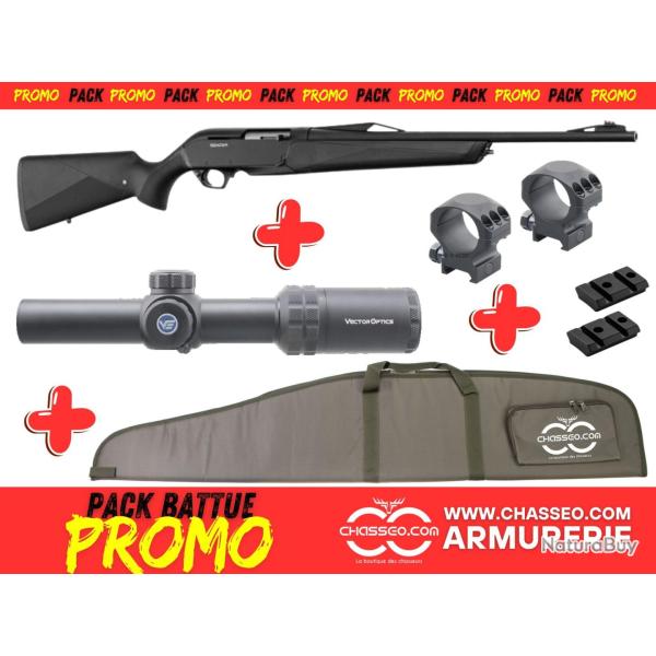 Pack carabine Winchester SXR2 Composite + Lunette Vector Optics + Fourreau 300 Win Mag