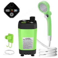 Pompe de Douche de Camping Portable 6000mAh USB Affichage Num&eacute;rique Vert