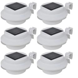 Lampes solaires LED blanc plastique 12x6,35 cm &eacute;clairage automatique 6 pcs