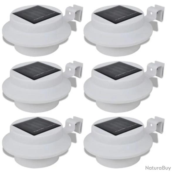 Lampes solaires LED blanc plastique 12x6,35 cm �clairage automatique 6 pcs