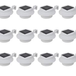 Lampes solaires LED blanc plastique 12x6,35 cm &eacute;clairage automatique 12 pcs