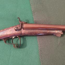 Fusil de chasse Fran&ccedil;ais , canons juxtapos&eacute;s type Lefauchaux  production vers 1860