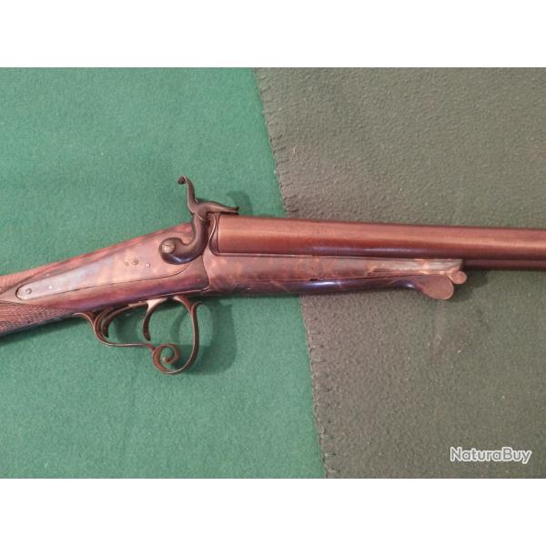 Fusil de chasse Fran�ais , canons juxtapos�s type Lefauchaux  production vers 1860