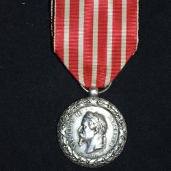 RARE MEDAILLE CAMPAGNE D'ITALIE 1859-VARIANTE BARRE A BORDURE ARRONDIE-NAPOLEON III-SECOND EMPIRE