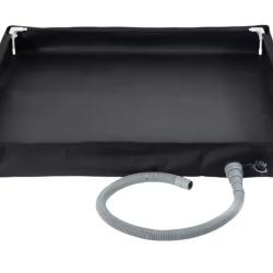 Base de Douche Camping Pliable 80x80 cm Plateau de Sol pour Tente de Douche Noir