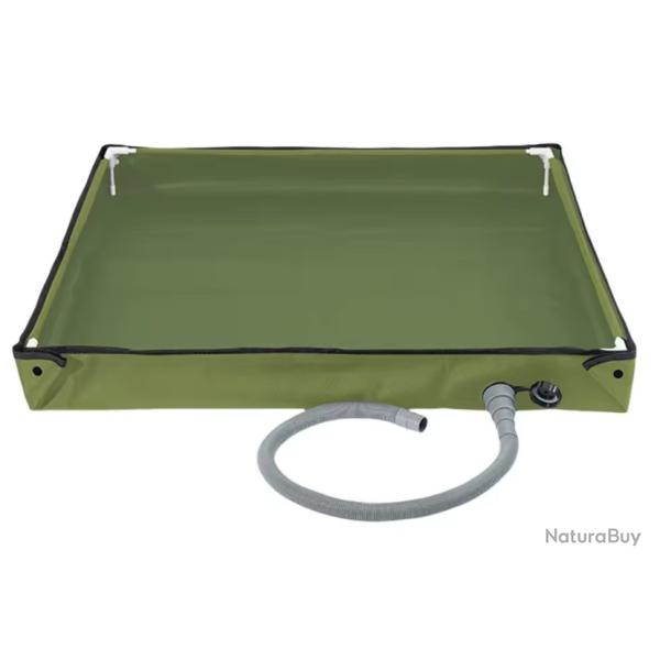 Base de Douche Camping Pliable 80x80 cm Plateau de Sol pour Tente de Douche Vert