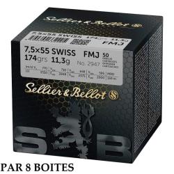 400 Munitions Sellier & Bellot Cal 7.5x55 SWISS FMJ 174GR