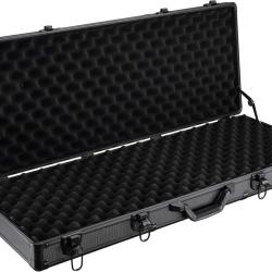 Mallette pour Armes 84x34,5x11,7 cm Rembourrage en Mousse 4 Serrures de S&eacute;curit&eacute; &Eacute;tui Coffret Noir
