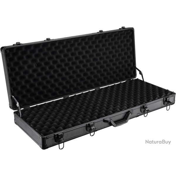 Mallette pour Armes 84x34,5x11,7 cm Rembourrage en Mousse 4 Serrures de S�curit� �tui Coffret Noir