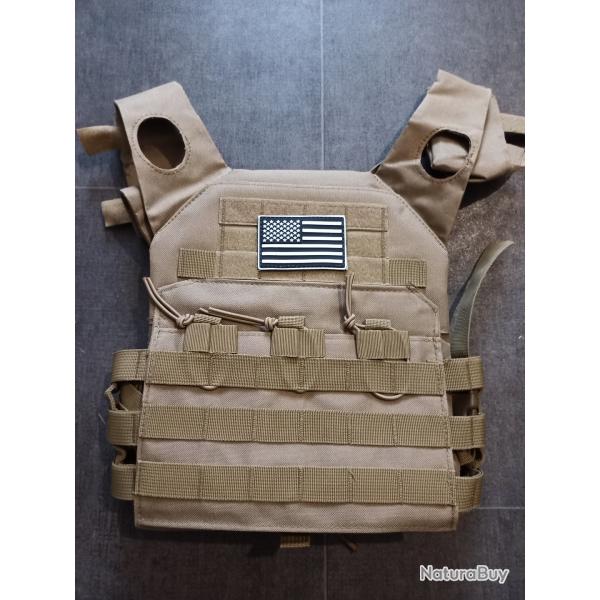 Gilet Pare-balle Coyote NIJ3  plaques acier