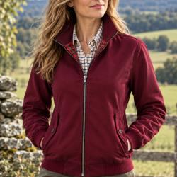 Veste Harrington vintage classique, coupe femme Bordeaux