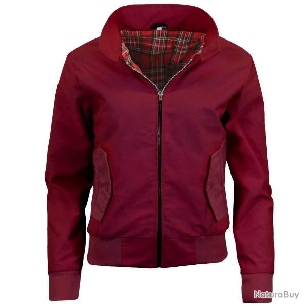 Veste Harrington vintage classique, coupe femme Bordeaux