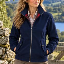 Veste Harrington vantage classique, coupe femme Bleu Marine