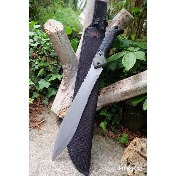 Couteau Machette Tactical Survie Reapr TAC Jungle Lame Acier 420 Manche TPR Etui Nylon
