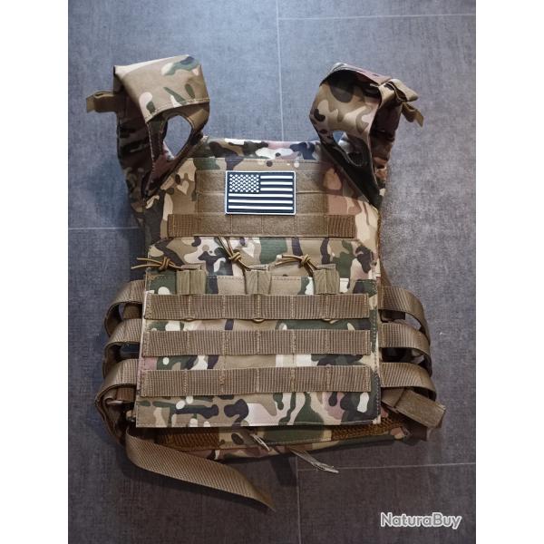 Gilet Pare-balles Multicam NIJ3  plaques acier