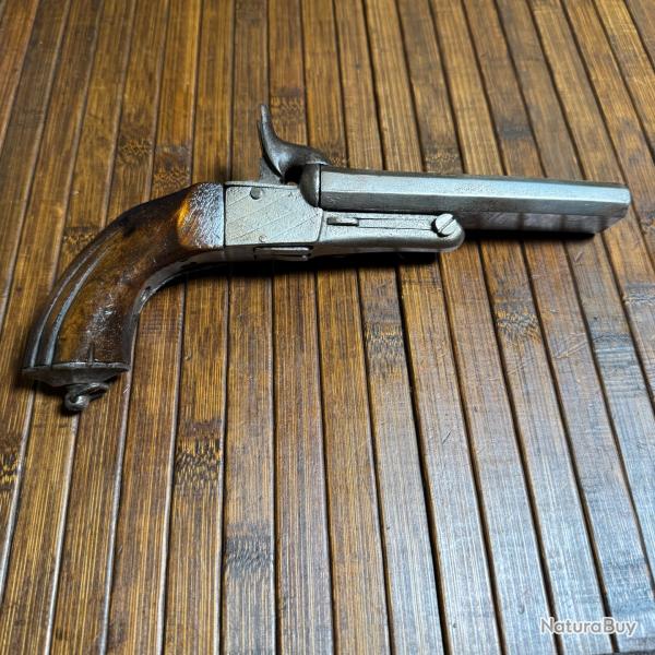 PISTOLET JUXTAPOS�S 9 MM BROCHE NAPOL�ON lll DEFENSE CHASSE  V�NERIE XlX �ME si�cle