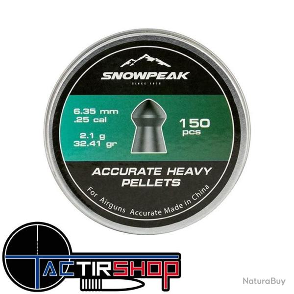 150 Plombs Snowpeak Accurate Heavy 6.35 mm 32.41 grains