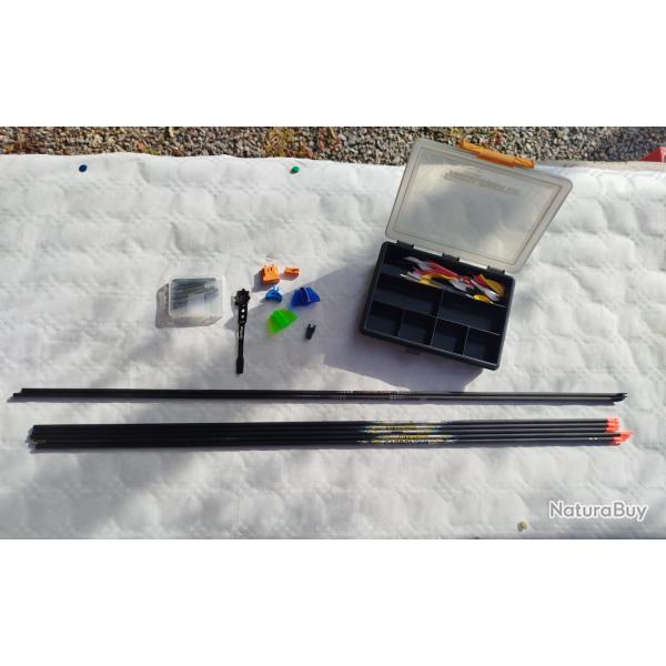 Lot fl�ches et accessoires tir � l'arc