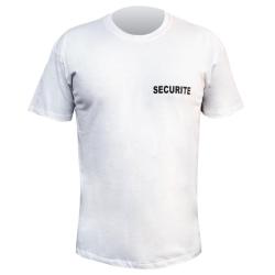 Tee-shirt S&eacute;curit&eacute; Blanc 100% Coton - Grande Taille 4XL