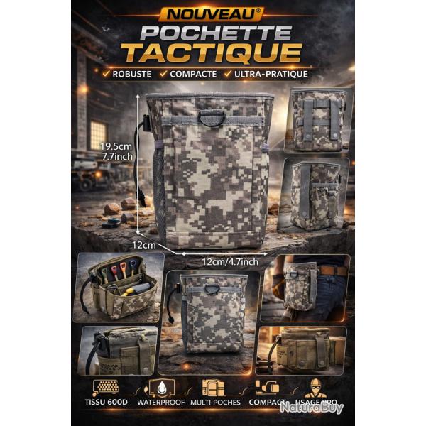 Pochette Tactique Multi-Rangement �tanche Molle 3-5L Couleur ACU