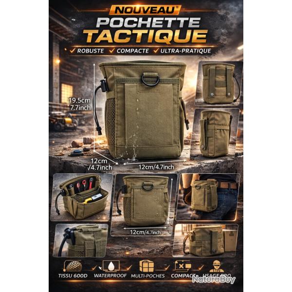 Pochette Tactique Multi-Rangement �tanche Molle 3-5L Couleur Army Green