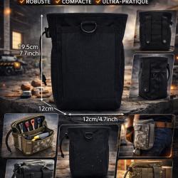 Pochette Tactique Multi-Rangement &Eacute;tanche Molle 3-5L Couleur Noir